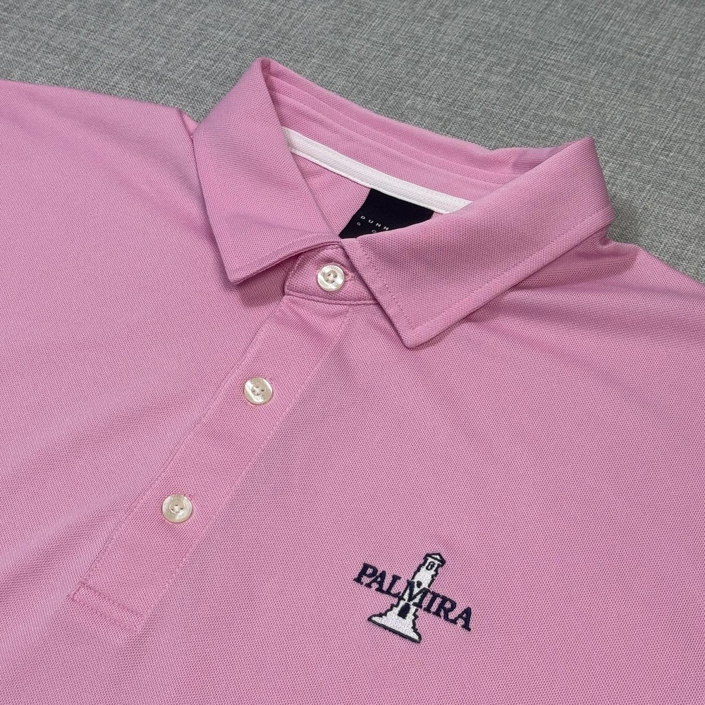 Dunning‎ Golf Palmira Polo Shirt Mens L Pink Polyester Spandex Embroidered
